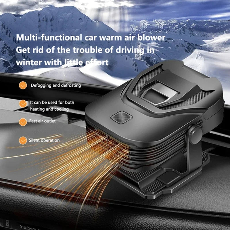 360° Rotating Cold warm available 200W Car Heater Defroster 2-in-1 12V Portable Windshield Heater Fast Removal Frost/Fog 2026