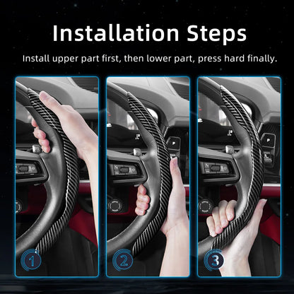 Suitable for Chery Carbon Fiber Texture Steering Wheel Cover with Segmented Quick-Release Design, Durable, for Models Such as Tiggo 2 3 4 7 8 9 Pro Max Csh Arrizo 6 Cross C5 J6 E5 Omoda 5 Gt Eq7