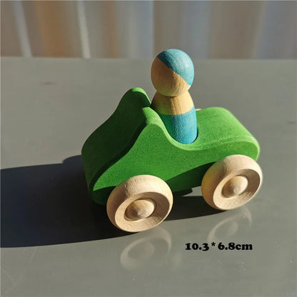 Wood Montessori Toys Rainbow Stacking Bridge Cars Matryoshka Dolls Forest Trees for Kids Educational Blocks Play