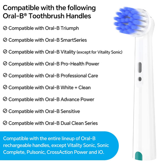 4/12/20 Count Extra Soft Replacement Brush Heads Compatible with Oral B Electric Toothbrush, Toothbrush Head for 1000/500/100