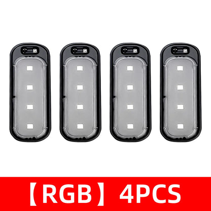 2/4pcs Car LED Door Light USB Charging Wireless Door Warning Lights Safe Anti-collision Signal Lamp Welcome Atmosphere Light