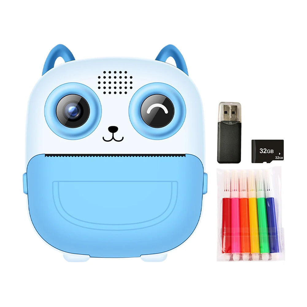 6 In 1 Cute Digital Camera Type-C Rechargeable Portable Video Camera 1300mAh Mini Instant Print Camera Christmas Birthday Gifts