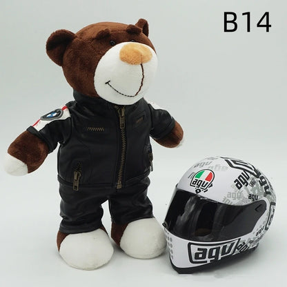 Kawaii helmet and teddy bear motorcycle decorations cute anime filled soft plush toys as gifts for friends during holidays