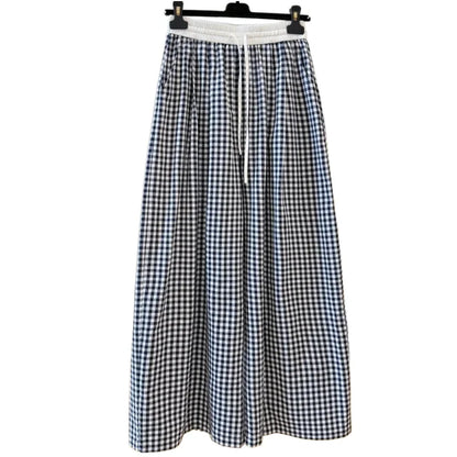 Retro Plaid Wide Leg Straight Pants Women Summer Thin Loose Casual Trousers 2026 Hot Fashion Youthful All-match Daily Pants