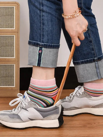 1Pc Durable Professional Wooden Shoe Horn, Shoe Lifting Spoon Household Tool for Elderly People.