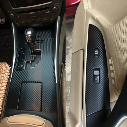 For Lexus IS250 IS300 2006-2012 Interior Central Control Panel Door Handle Carbon Fiber Stickers Decals Car styling Accessorie