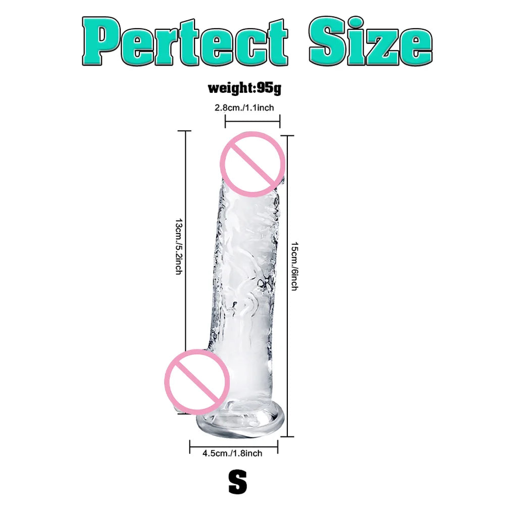 Realistic Big Dick Jelly Women Gay Penetration Vagina Anal Huge Dildo Clitoris Vaginal Masturbators 4 Size Penis Sexy Adult Toys