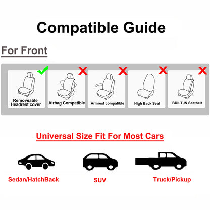 AUTOKING Multicolor Universal Car Seat Covers Front Interior Seat Covers Protection Accessories Fit for Auto Vehicle Truck SUV