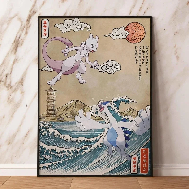 Classic Canvas Hd Prints Poster Pokemon Charizard Blastoise Cartoon Character High Quality Home Living Room Mural Decorative