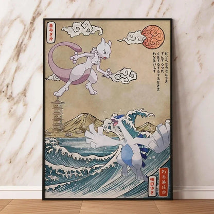 Classic Canvas Hd Prints Poster Pokemon Charizard Blastoise Cartoon Character High Quality Home Living Room Mural Decorative