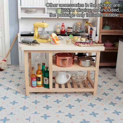 1/12 Doll House Furniture Miniature Wooden Console Table Cabinet Kitchen Room Sideboard Bathroom Living Room Shelf For Dollhouse