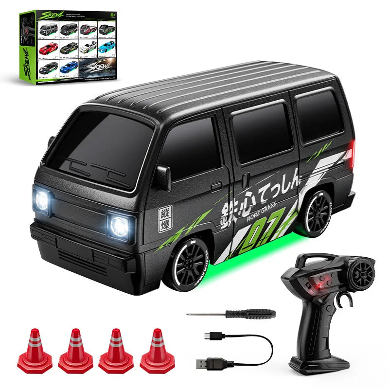 RC 1:64Desktop drift car Mini remote control car Four-Wheel Drive Full Proportion Type-CCharging  Children's Toys