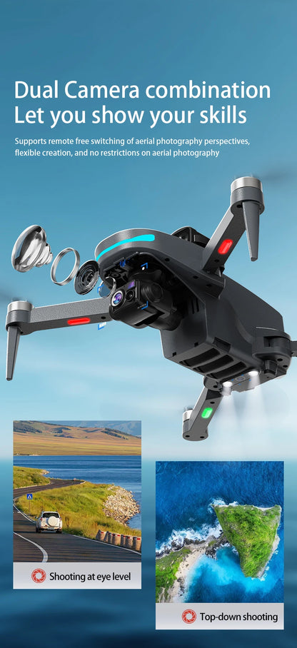 L200 PLUS GPS Drone 5G WIFI Professional 8K 3-axis Gimbal Aerial Brushless Obstacle Avoidance HD Dual Camera Security Drone Toys