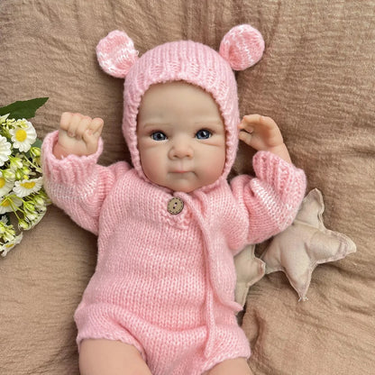 BZDOLL 18 Inch 45CM Reborn Baby Doll, Soft Cloth Body, Handmade Lovely Doll, Dress Up & Play House Toy, Birthday Gift for Girls