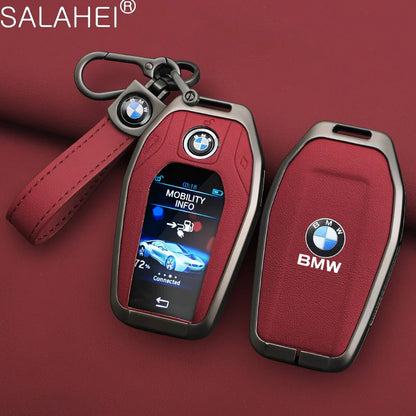 Leather Car Display LED Key Case Fob Cover Shell For BMW 3 5 7 Series G11 G12 G30 G31 X4 X5 X6 X7 i8 G32 G05 G07 X3 Accessories