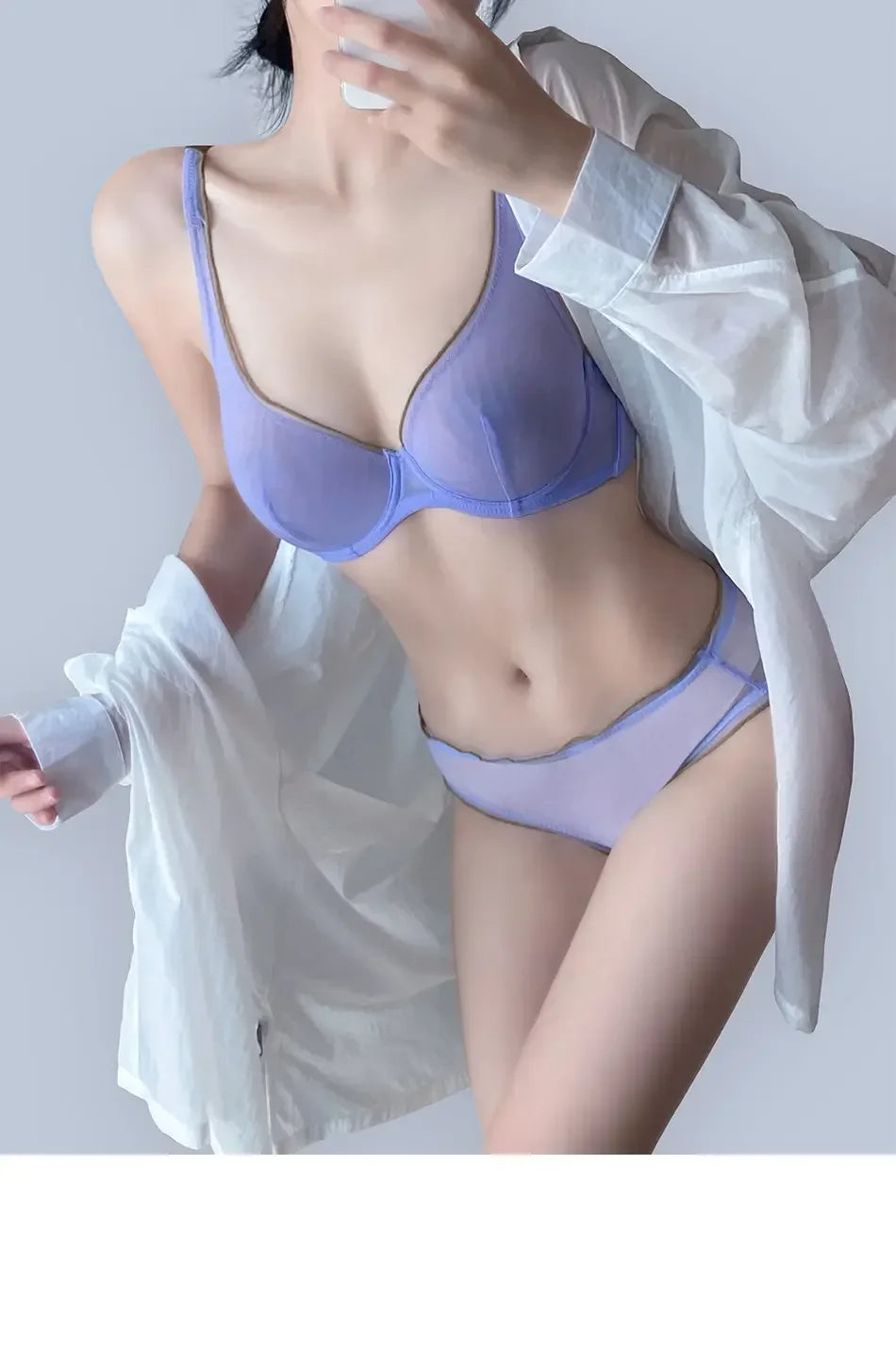 Full Coverage Minimiser Bra for Large Bust, Ultra Thin Seamless Wireless Lift & Support Anti Sag Set BANERDANNI S-2XL 32-40 ABC