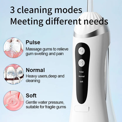 Teeth Oral Irrigator Rechargeable Water Flosser Portable 200ML Water Tank Teeth Cleaning Irrigator Dental Water Jet Irrigator