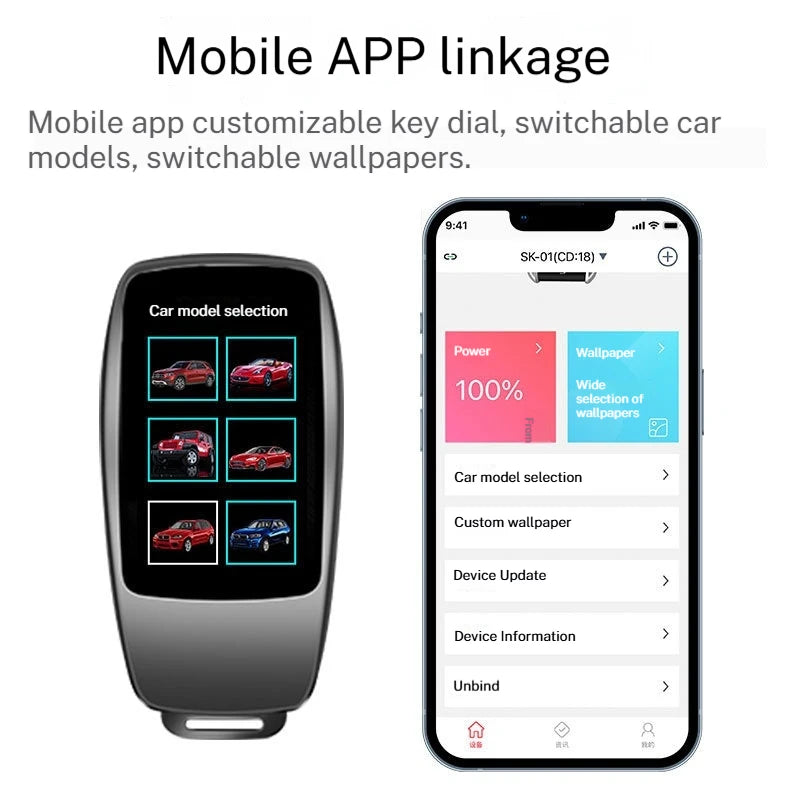 LCD Smart Remote Car Key With Mobile Phone Interconnect Touchscreen Digital One-Key Start Comfort Entry For Benz