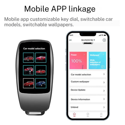 LCD Smart Remote Car Key With Mobile Phone Interconnect Touchscreen Digital One-Key Start Comfort Entry For Benz