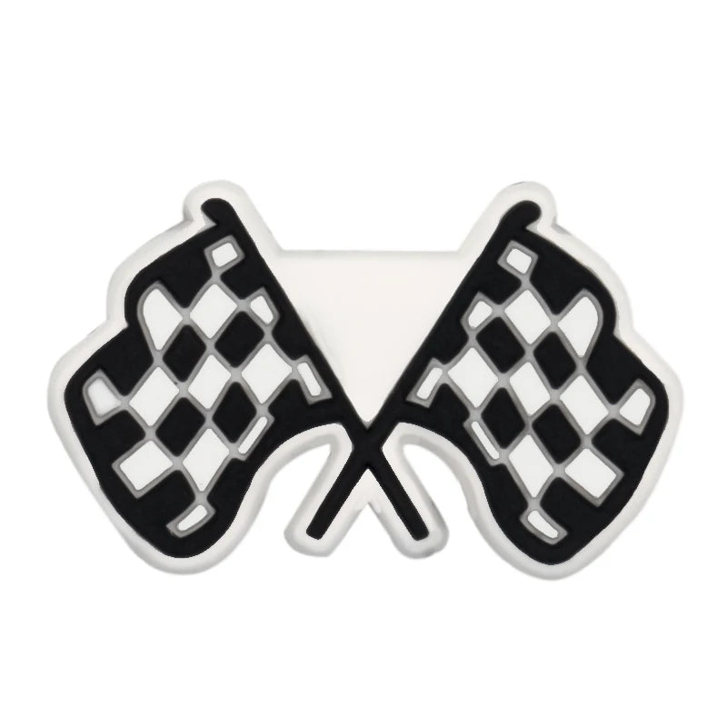 8PCS/Set Racing gasoline tires Croc Charms Bulk Theme Shoe Charms PVC Waterproof  DIY Shoe Accessories for Party Favors