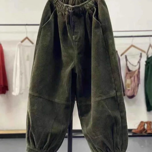 Winter 2024 Women's Casual Pants Fleece Lined Thickened Harajuku Style Long Trousers Lantern Pants Comfortable Fit Commute Fa...