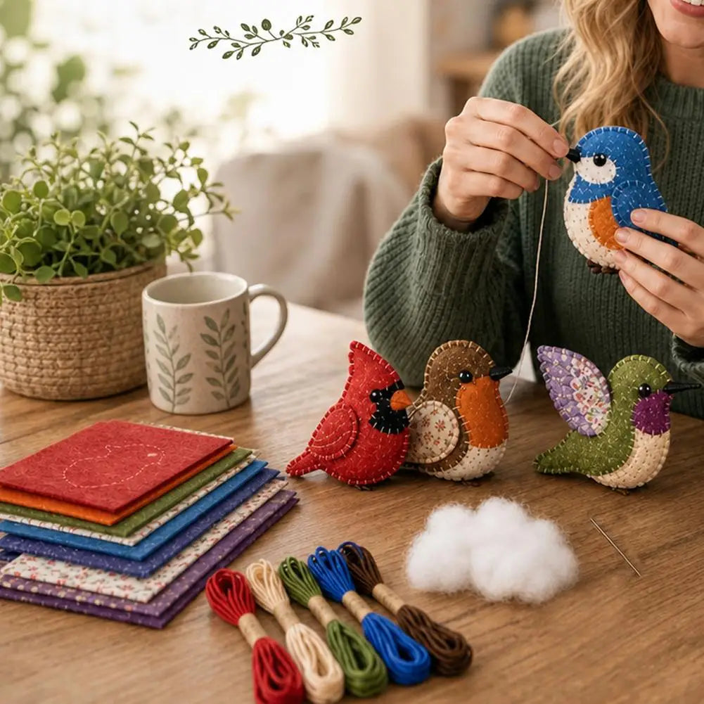 Tiny 3D Patchwork Animal DIY Kit Felt Fabric Craft Plush Doll Sewing Sewing Needlework Pattern Home Decor Handmade Kid Gift