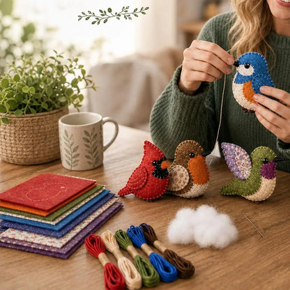 Tiny 3D Patchwork Animal DIY Kit Felt Fabric Craft Plush Doll Sewing Sewing Needlework Pattern Home Decor Handmade Kid Gift