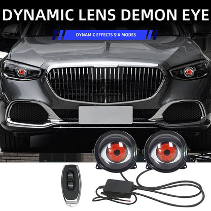 3 Inch Car LED Devil Eyes Demon Evil Eye Lenses 12V 36V For Car Remote Control Eyes Retrofit Kits Fitting Auto Light Accessorie
