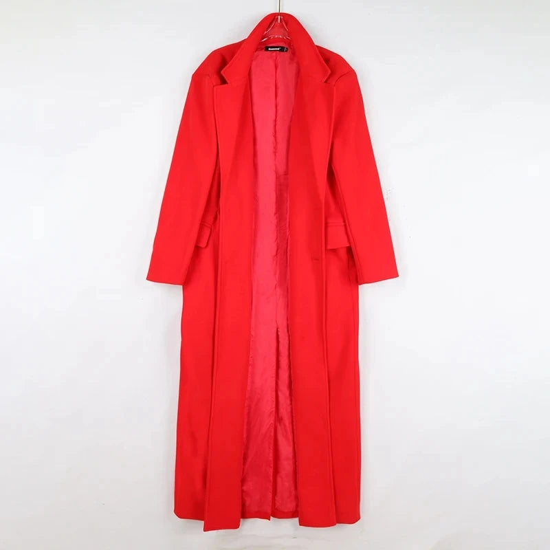 Mauroicardi Autumn Winter Extra Long Warm Black Loose Casual Wool Blends Coat Men Luxury Floor Length Overcoat Korean Fashion