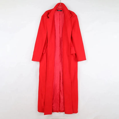 Mauroicardi Autumn Winter Extra Long Warm Black Loose Casual Wool Blends Coat Men Luxury Floor Length Overcoat Korean Fashion