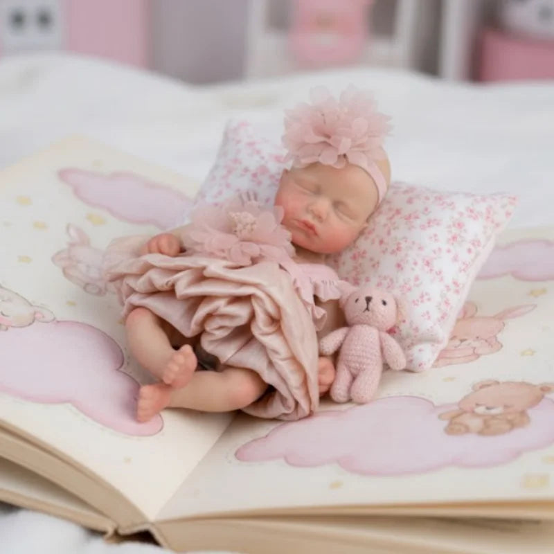 6Inch/15CM Full Body Silicone Bebe Mini Reborn Girl Doll Waterproof bebe reborn de silicona Handmade Lifelike Newborn Dolls