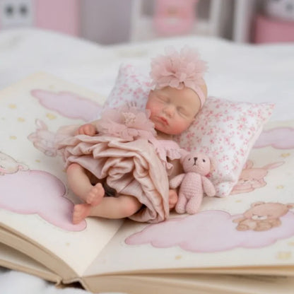 6Inch/15CM Full Body Silicone Bebe Mini Reborn Girl Doll Waterproof bebe reborn de silicona Handmade Lifelike Newborn Dolls
