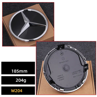 Car Front Grille Emblem Star Badge  Logo Chrome black Silver 3D Mirror Mercedes Benz Amg W205 W204 W253 W213 W206 W166 gle glc