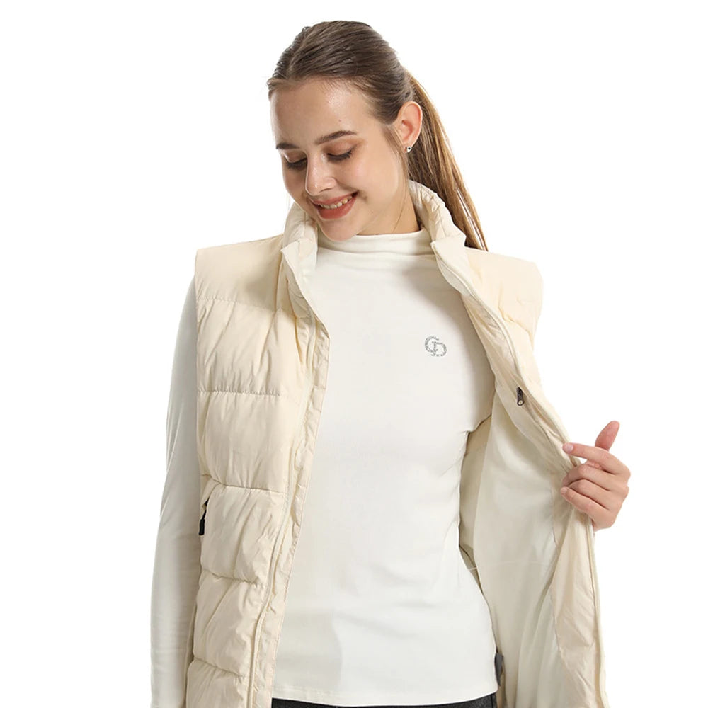 15 Areas Heated Vest Men Women Down Heated Jacket Intelligent USB Electric Heating Thermal Heated Vest Winter Casual Warm Coat