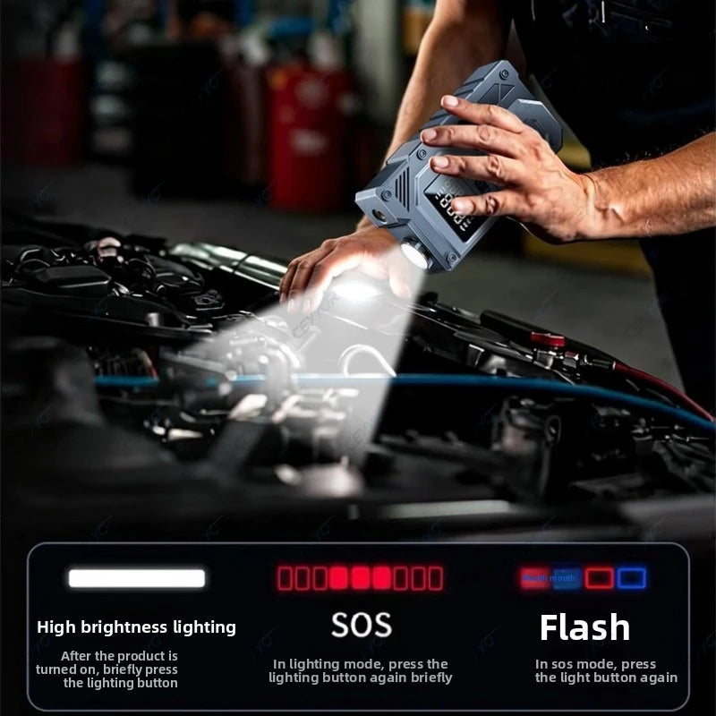 CEYYOR 12V Jump Starter Car Battery Booster Starting Device.Portable Jump Starter with 150PSI Air Compressor and LED Light.점프스타터