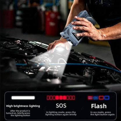 CEYYOR 12V Jump Starter Car Battery Booster Starting Device.Portable Jump Starter with 150PSI Air Compressor and LED Light.점프스타터