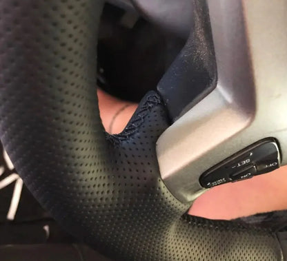 Hand-stitched car Interior Accessories for Ford Ranger 2012-2015 2017 Car Steering Wheel Cover Braid Non-Slip Napa Leather Cover