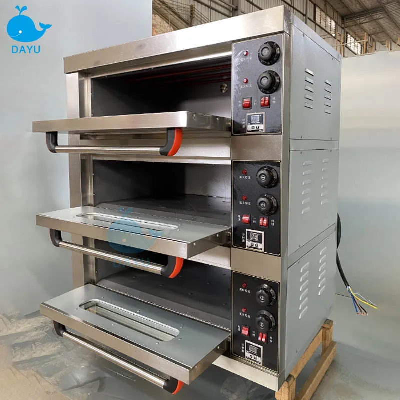 Oven Commercial Electric 3 Layer 3 Plate Bread Cake Large Capacity Food Processor kitchen Equipments Baking Furnace