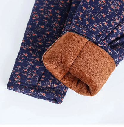 Thickened Camel down Women's Pants Autumn Winter Warm Long Trousers Fashionable Loose Fit Elderly Ladies Fashion Bamboo Leaf