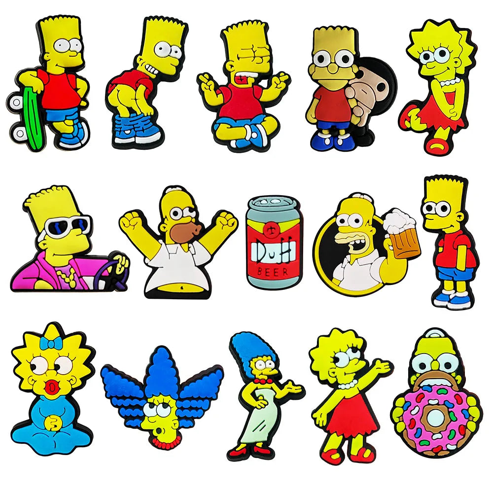 9-100Pcs Cartoon Shoe Charm Set PVC Slides Clog Sandal Shoes Accessories Decorations Buckle for Kids Party Gifts