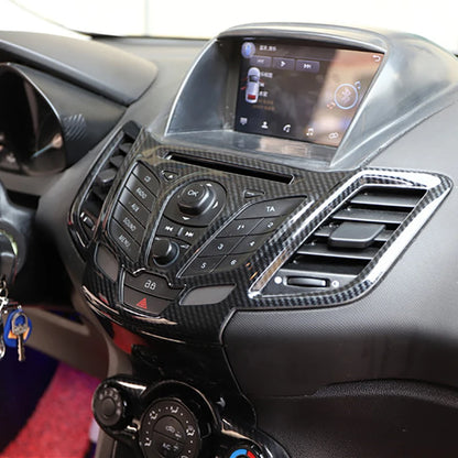 For Ford Fiesta 2009-2013 2011 2012 2013 Center Control CD Player Panel Frame Trim Cover Sticker