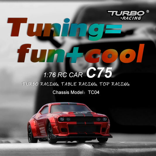 Turbo Racing 1:76 C75 RC Car Radio Full Proportional Remote Control Toys RTR Kit For Kids and Adults