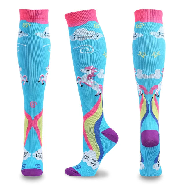 S-XXL Compression Socks Compression Socks for Varicose Vein Calf Riding Socks Stretch Open Toe Knee Socks