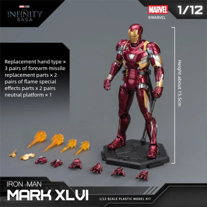 In Stock Fondjoy Iron Man Mk46 Assembled Model Action Figure 1/12 Iron Man Model Collectible Model PVC Model Boys Birthday Gifts