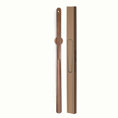 3 Colors Optional 75cm Extended Beech Wood Shoe Horn Magnetic Wall Storage Long Handle, No-Bend Home Shoe Puller for All Seasons