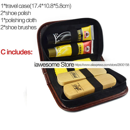 Professional Shine Polishing Tool For Leather Shoes Shoes Care Kit Portable For Boots Sneakers Cleaning Set Polish Brush Horn