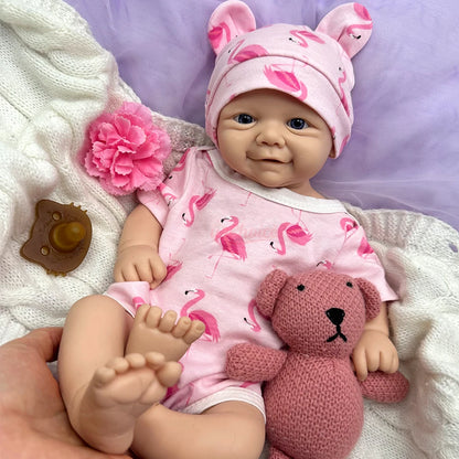 17 Inch Open Eyes Girl/Boy Full Soft Silicone Reborn Baby Realistic Veins and Capillaries Weighted Newborn Doll Collectible