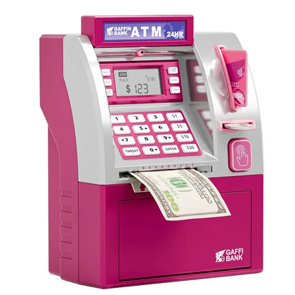 Kids Piggy Bank Saving Money Box ATM Bank Smart Credit Card Coin Cash Counting Automatic Roll Banknote Safe Piggy Bank Toy Gifts
