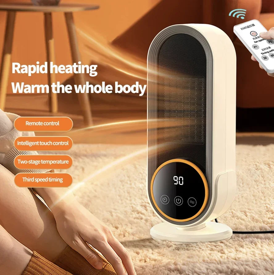PTC Ceramic Space Heater E68/E68S Desktop Fan Heater 1200W With LED Display Touch/Remote Control Tip-Over Overheat Protection