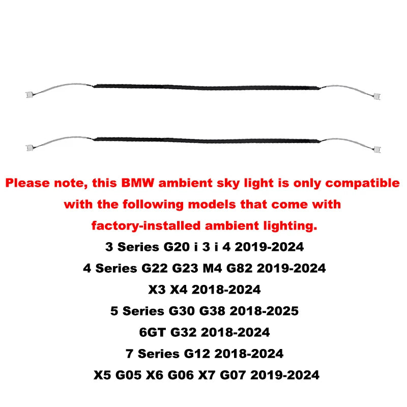 Upgraded Sunroof Ambient Light Strips For BMW 3/4/5/6GT/7/X3/X4/X5/X6/X7 Series G20 G26 G30 G05 G80 2019-2025 Interior Lighting